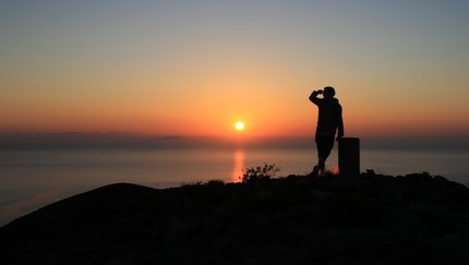 Ich beim Sonnenauf(!)gang beschauen - noch unverletzt
