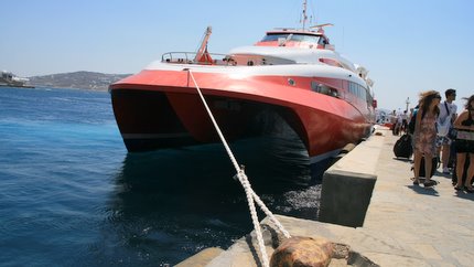 Unser SSB nachdem Anlegen in Mykonos