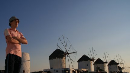 Ich in Linie mit den Windrädern anno 1807