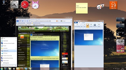 Viele Minianwendungen schmücken den Desktop