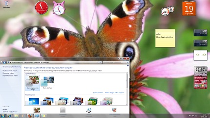 Riesige Designauswahl im Windows 7 inkl. Superschmetterlingbildchen