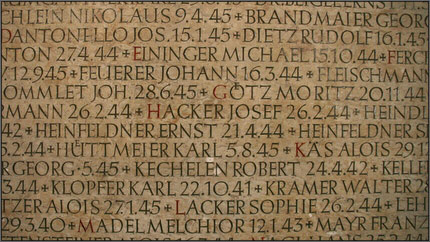 Auf dieser Gedenkname war mein Nick versteckt