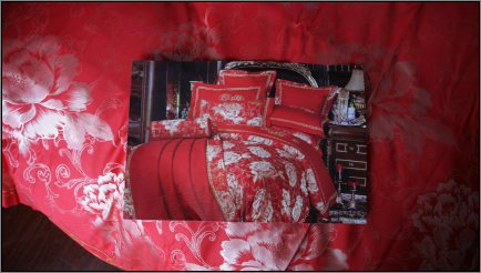 So sieht ein Hochzeitsbett für eine chinesische Hochzeit aus