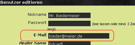 Damit der Twic-Service Dich erkennen kann ggf. die E-Mailadresse im Benutzerprofil updaten