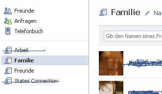 Echte Freunde und Familie als Liste